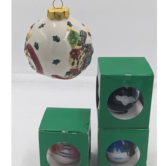 Vintage Christmas Ornaments Set of 4 Santa Sleigh, Santa Gifts, Angel, Xmas Tree - Picture 2 of 13